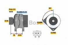 Generator / Alternator VW TRANSPORTER / CARAVELLE Mk IV bus 2.5 TDI - BOSCH 0 986 040 330 foto