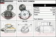 starter FIAT PUNTO EVO 1.3 D Multijet - DELCO REMY DRS0063 foto