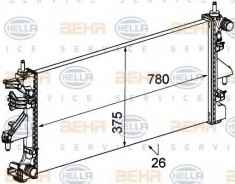 Radiator, racire motor FIAT DUCATO bus 100 Multijet 2,2 D - HELLA 8MK 376 745-091 foto