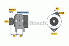 Generator / Alternator FIAT PUNTO 1.9 DS 60 - BOSCH 0 986 040 671 foto