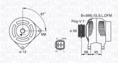 Generator / Alternator TOYOTA ESTIMA 16V - MAGNETI MARELLI 063377435010 foto