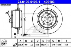 Disc frana MERCEDES-BENZ 190 limuzina E Evolution II 2.5 - ATE 24.0109-0103.1 foto