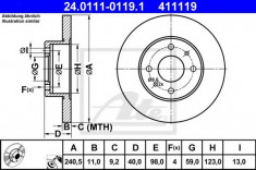 Disc frana FIAT PANDA 1.2 - ATE 24.0111-0119.1 foto