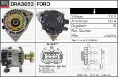 Generator / Alternator FORD FOCUS 2.0 16V - DELCO REMY DRA3653 foto