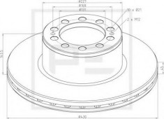 Disc frana MERCEDES-BENZ ACTROS 1831, 1831 L - PE Automotive 016.672-00A foto