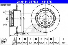 Disc frana BMW 1 116 d - ATE 24.0111-0175.1 foto