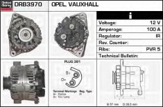 Generator / Alternator OPEL ASTRA G hatchback 1.2 16V - DELCO REMY DRB3970 foto