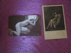 doua carti postale rare erotice interbelice cu nuduri c1 foto