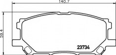 placute frana TOYOTA HARRIER 2.4 VVTi - HELLA 8DB 355 010-071 foto