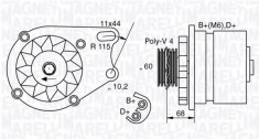 Generator / Alternator FIAT PUNTO 55 1.1 - MAGNETI MARELLI 063321747010 foto