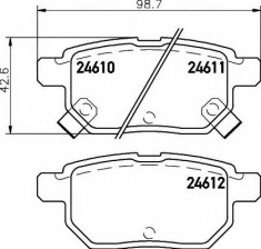 placute frana TOYOTA IST 1.33 - HELLA 8DB 355 013-581 foto