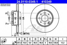 Disc frana ALFA ROMEO MITO 1.4 - ATE 24.0110-0349.1 foto