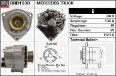 Generator / Alternator MERCEDES-BENZ ACTROS 1831, 1831 L - DELCO REMY DRB1030 foto