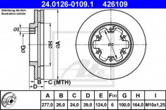 Disc frana NISSAN MISTRAL II 2.7 TD 4WD - ATE 24.0126-0109.1 foto