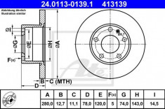 Disc frana BMW 5 limuzina 518 - ATE 24.0113-0139.1 foto