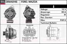 Generator / Alternator FORD IKON V 1.4 16V - DELCO REMY DRA4246 foto