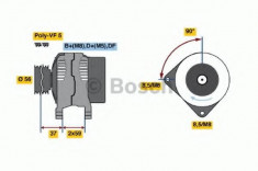 Generator / Alternator AUDI A4 limuzina 1.9 TDI - BOSCH 0 986 040 350 foto