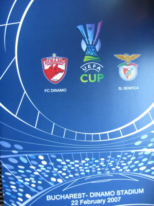 Dinamo Bucuresti - SL Benfica Lisabona (22 februarie 2007) + foaie de joc