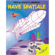 Carte de Colorat cu Abtibilduri - Nave Spatiale foto