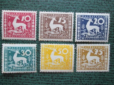 TIMBRE GERMANIA==WUTERTTEMBERG=SET===MLH==1920==MLH foto