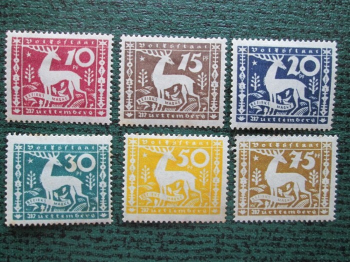 TIMBRE GERMANIA==WUTERTTEMBERG=SET===MLH==1920==MLH