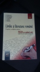 LIMBA SI LITERATURA ROMANA TEZA CU SUBIECT UNIC CLASA A VIII A-IONITA