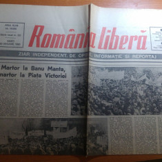 ziarul romania libera 30 ianuarie 1990- art. si foto cu mitingul din 28 ianuarie