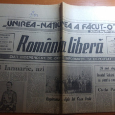 ziarul romania libera 24 ianuarie 1990 - 131 de ani de la unirea lui cuza