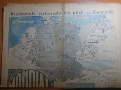 ziarul mondial -gazeta familiei 19 ianuarie 1947-art. &amp;quot;pacea cu germania &amp;quot; foto