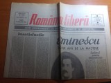 ziarul romania libera 16 ianuarie 1990-140 de ani de la nasterea lui m. eminescu