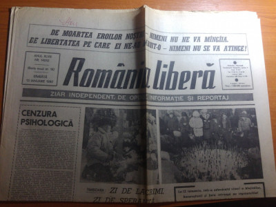 ziarul romania libera 13 ianuarie 1990 - zi de doliu national,timisoara 1 luna foto