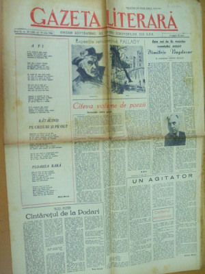 Gazeta literara 19 iulie 1956 expozitie Pallady desene A. Petrescu Ross Gion foto