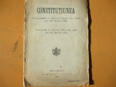 Constitutia din 28 martie 1923 publicata in monitorul oficial cu decret regal foto