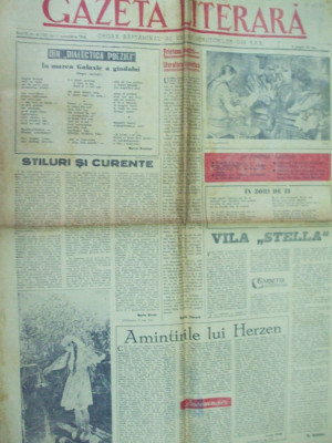 Gazeta literara 11 octombrie 1956 pictura vanatoare desene Ross Vermont M. Preda foto