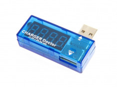 Tester USB (Charger Doctor) incarcare afisaj Voltmetru si Ampermetru albastru foto