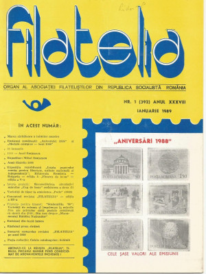 revista-FILATELIA pe anul 1989 contine nr 1,2,3,4,7 foto