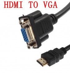 Adaptor Convertor HDMI la VGA, AV, IUNIE 2016, Cablu Video, HDMI to VGA, Factura foto