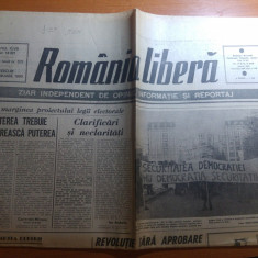 ziarul romania libera 28 februarie 1990-art. " revolutie fara aprobare "