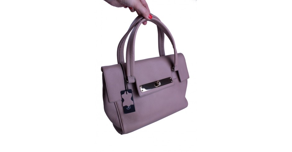 Geanta Musette piele de vitel, nude-roz pudrat, noua, cu eticheta ...