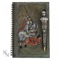 Set agenda cu pix cu simboluri medievale Cavalerul cuceritor foto