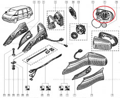 Geam oglinda exterioara Renault Espace 2, partea stanga , cu incalzire, produs original 6025170443 foto