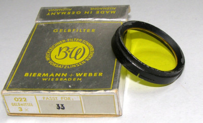 Filtru galben camera filmat B+W 33mm(245) foto