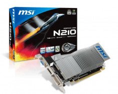 Placa video MSI NVIDIA N210-MD1GD3H/LP, GT210, PCI-E, 1024MB DDR3, 64bit, 589MHz, 1000MHz, VGA, DVI, HDMI, low profile, Heatsink bulk foto
