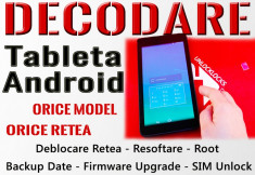 Decodare Tableta Android Orice Marca &amp;amp; Orice Model - Deblocare Tablete Retea foto