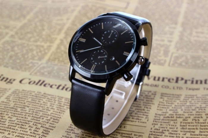Ceas ARMANI de mana NOU barbatesc curea din piele sport elegant pt barbati NEGRU foto mare Ceas ARMANI de mana NOU barbatesc curea din piele sport elegant pt barbati NEGRU foto mare