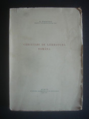 D. POPOVICI - CERCETARI DE LITERATURA ROMANA {1944} foto