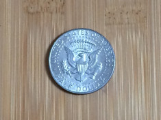 Moneda argint half dolar SUA 1968, D foto