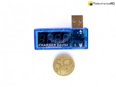 USB Charger Doctor ampermetru / voltmetru afisaj 7 segmente cutie albastra foto