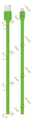 Astrum Cablu Incarcare/Date 1m Plat USB/MicroUSB Verde foto