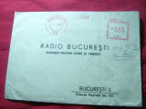Plic adresat Radio- Bucuresti -emis pt.copii si tineret ,francatura mecanica ros